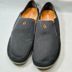 OLUKAI Nohea Mesh Dark Shadow Charcoal Orange Shoes Men's Size 10.5
